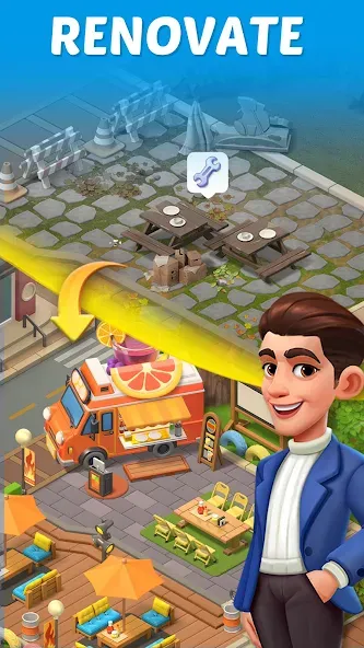 Merge Cooking:Theme Restaurant [МОД: Меню, Бесконечные монеты и Открытые уровни] Screenshot 5