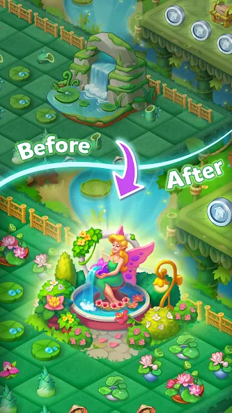 Merge HomeTown: Merge Games [МОД: Много денег, Монет и Все открыто] Screenshot 1