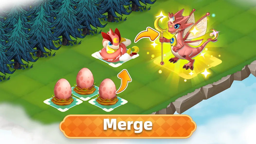 Merge Legends: Dragon Island (Мердж Легендс) [МОД: Много монет, Открытые уровни и Мега MOD] Screenshot 1