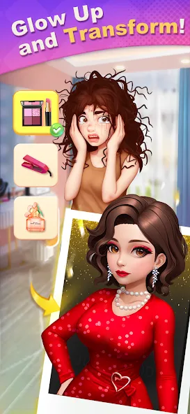 Merge Lover: Story & Makeover (Мердж Ловер) [МОД: Все открыто, Дополнительные деньги и Меню MOD] Screenshot 2