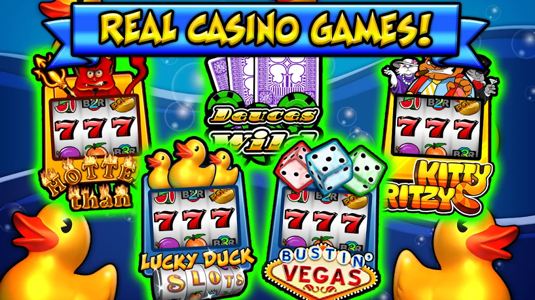 Lucky Duck Slots (Лаки Дак Слотс) [МОД: Много денег, Монет и Все открыто] Screenshot 1