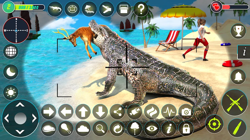 Crocodile Hunting Animal Games (Крокодил Охота Игры с животными) [МОД: Деньги, Монеты и Меню MOD] Screenshot 1