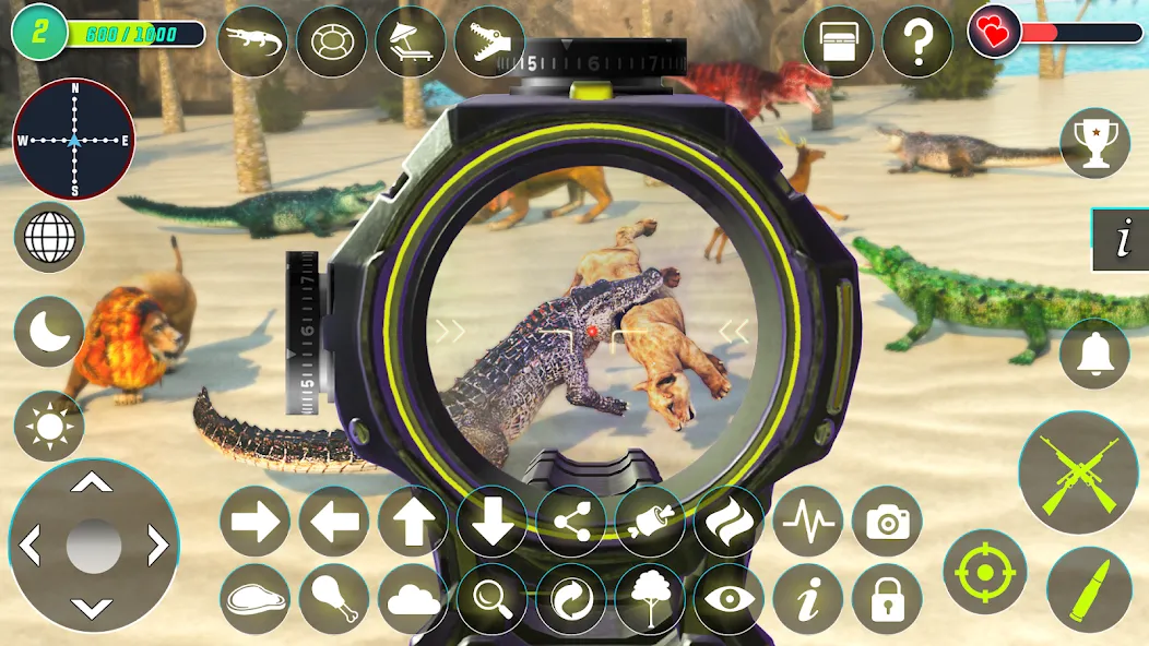 Crocodile Hunting Animal Games (Крокодил Охота Игры с животными) [МОД: Деньги, Монеты и Меню MOD] Screenshot 2