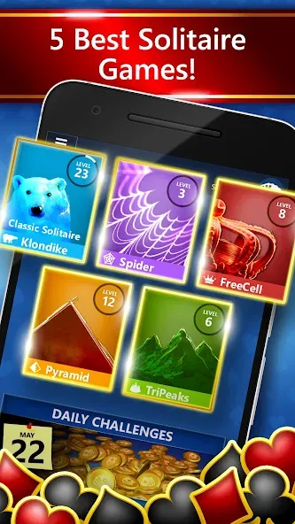 Microsoft Solitaire Collection (Майкрософт Солитер Коллекшн) [МОД: Меню, Бесконечные монеты и Открытые уровни] Screenshot 1