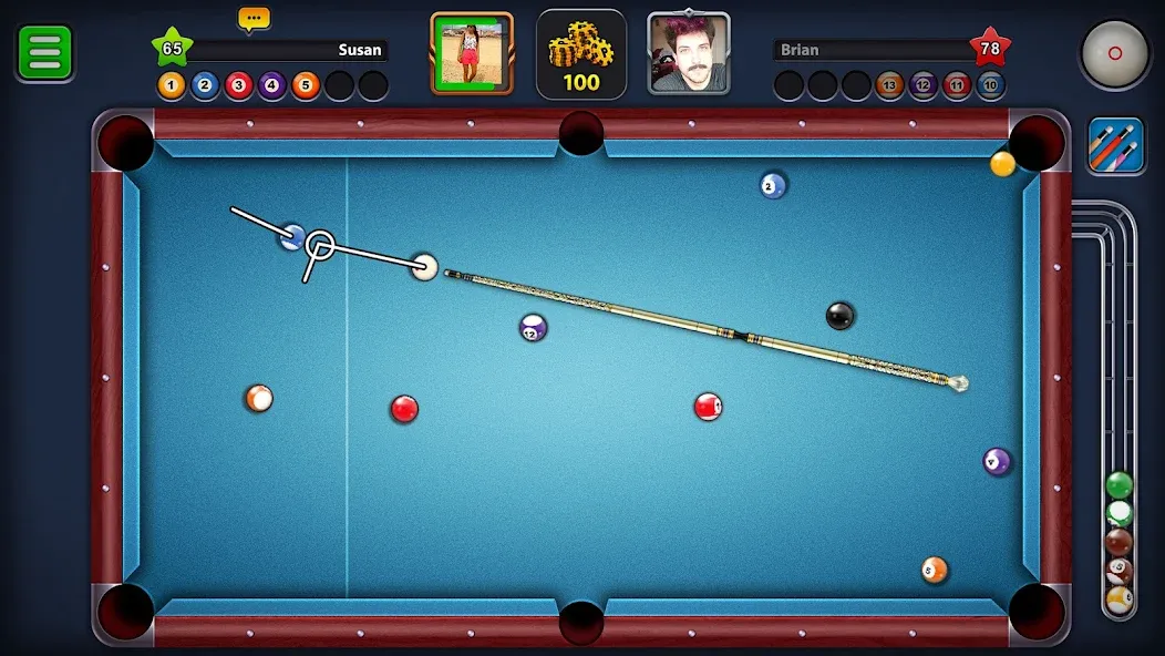 8 Ball Pool (Шаровый Бильярд) [МОД: Меню, Бесконечные монеты и Открытые уровни] Screenshot 1