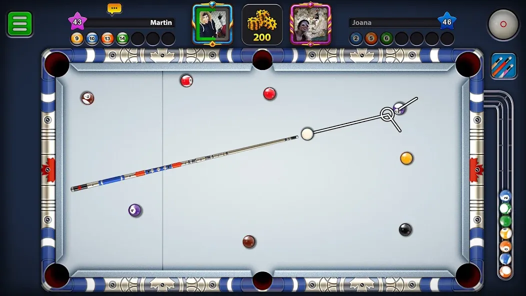 8 Ball Pool (Шаровый Бильярд) [МОД: Меню, Бесконечные монеты и Открытые уровни] Screenshot 3
