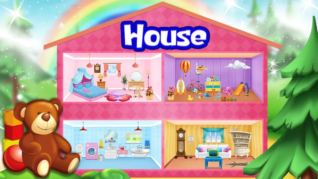 Girl Doll House Design & Clean [МОД: Меню, Бесконечные монеты и Открытые уровни] Screenshot 1