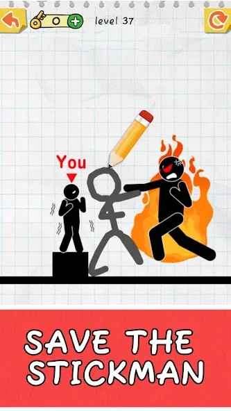 Draw 2 Save: Stickman Puzzle (Дроу 2 Сэйв) [МОД: Деньги, Монеты и Меню MOD] Screenshot 2