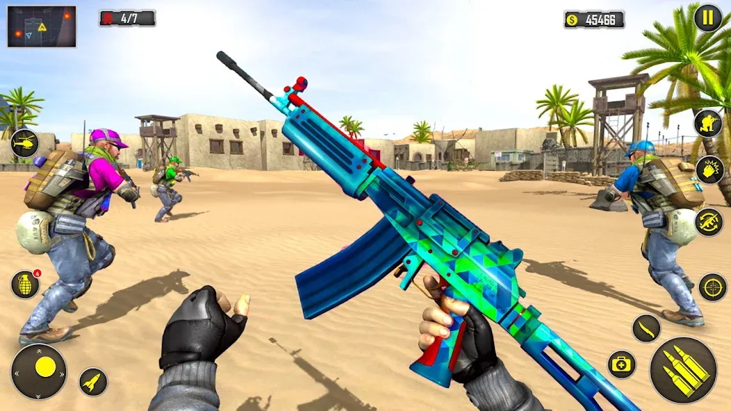 Fps Shooting Strike: Gun Games [МОД: Много монет, Открытые уровни и Мега MOD] Screenshot 1