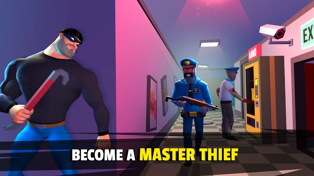 Robbery Madness 2:Stealth game (Робери Маднесс 2) [МОД: Меню, Бесконечные монеты и Открытые уровни] Screenshot 1