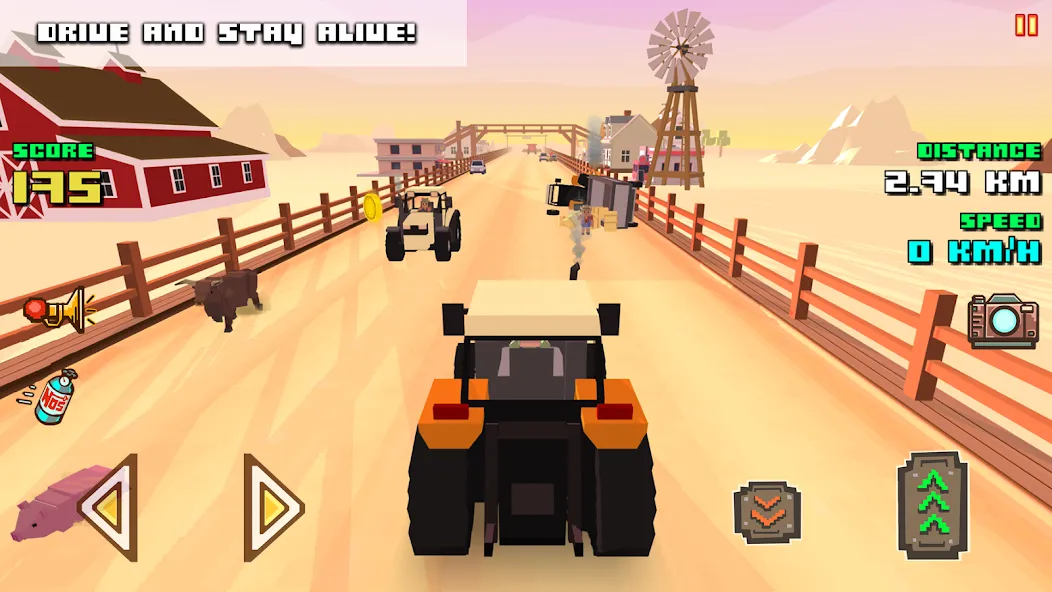 Blocky Farm Racing & Simulator [МОД: Меню, Бесконечные монеты и Открытые уровни] Screenshot 2