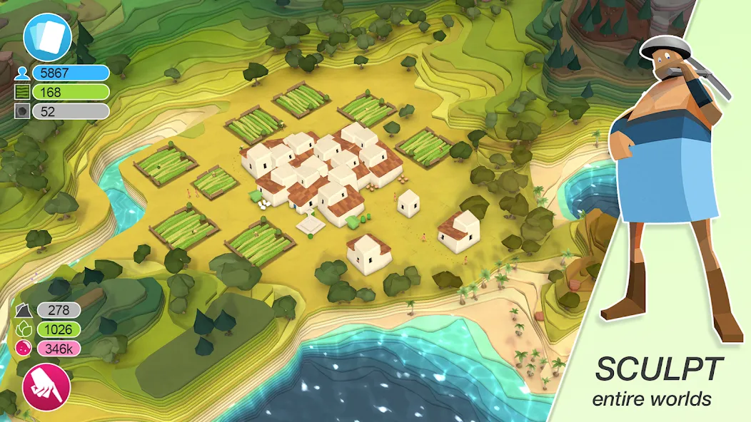 Godus (Годус) [МОД: Все открыто, Дополнительные деньги и Меню MOD] Screenshot 1