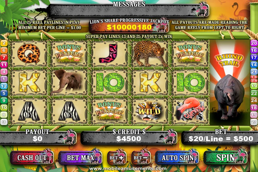 Flamingo Safari Slots (Фламинго Сафари Слоты) [МОД: Меню, Бесконечные монеты и Открытые уровни] Screenshot 1