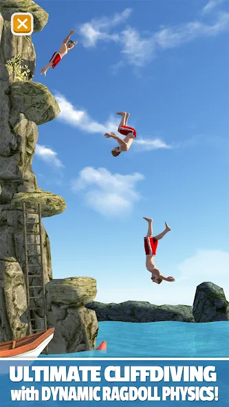 Flip Diving (Флип дайвинг) [МОД: Много монет, Открытые уровни и Мега MOD] Screenshot 1