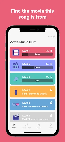 Movie Music Quiz - Blindtest (Муви Мьюзик Квиз) [МОД: Меню, Бесконечные монеты и Открытые уровни] Screenshot 1