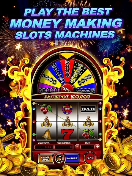 Money Wheel Slot Machine Game (Мани Вил Слот Машине Гейм) [МОД: Много монет, Открытые уровни и Мега MOD] Screenshot 5