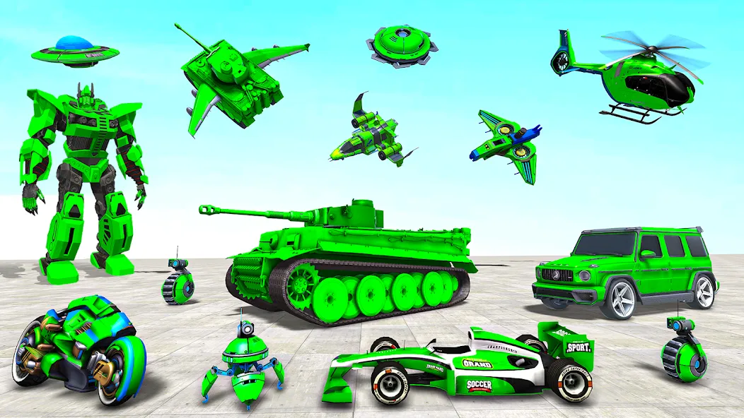 Tank Robot Game Army Games (армейский танк робот трансформационная игра) [МОД: Меню, Бесконечные монеты и Открытые уровни] Screenshot 2