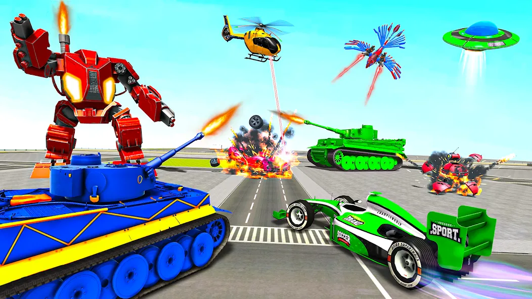 Tank Robot Game Army Games (армейский танк робот трансформационная игра) [МОД: Меню, Бесконечные монеты и Открытые уровни] Screenshot 5