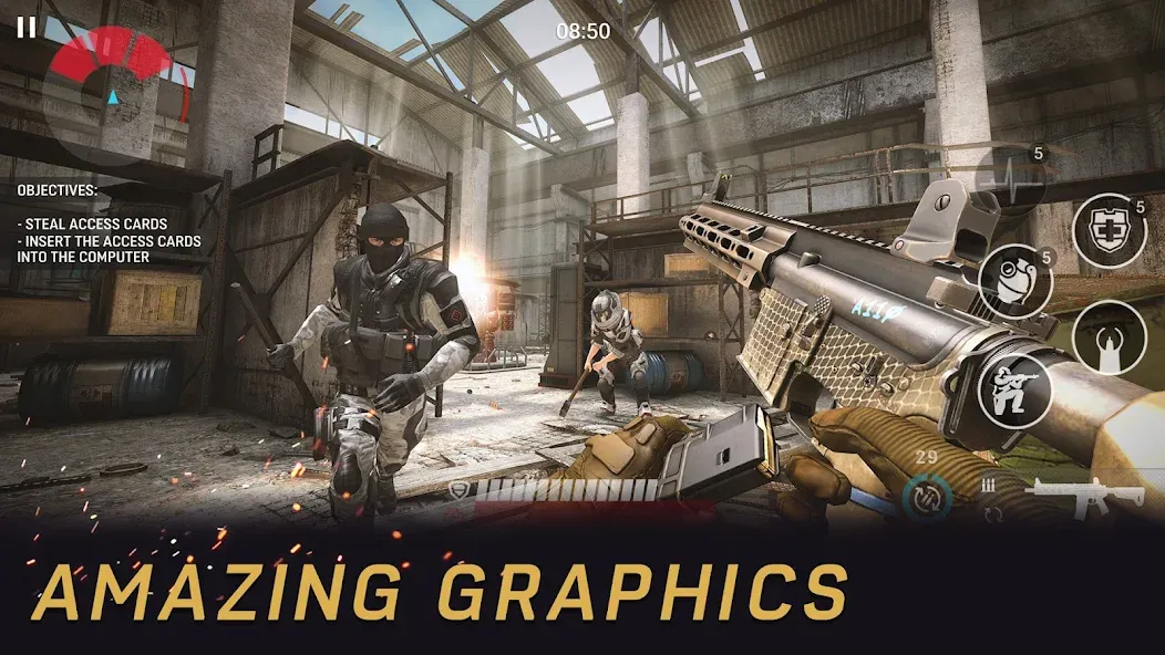 Warface GO: FPS shooting games (Варфейс ГО) [МОД: Меню, Бесконечные монеты и Открытые уровни] Screenshot 5