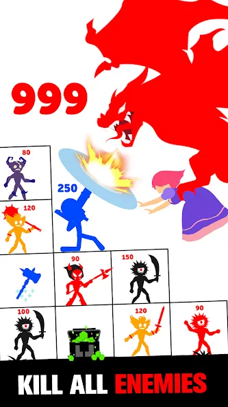 Stick Fight: Endless Battle (Стик Файт) [МОД: Много денег, Монет и Все открыто] Screenshot 2
