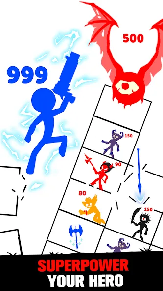 Stick Fight: Endless Battle (Стик Файт) [МОД: Много денег, Монет и Все открыто] Screenshot 3