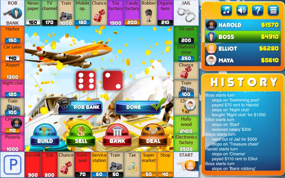 CrazyPoly - Business Dice Game (КрейзиПоли) [МОД: Много монет, Открытые уровни и Мега MOD] Screenshot 1