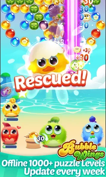 Bubble Wings: bubble shooter (Бабл Вингс) [МОД: Много монет, Открытые уровни и Мега MOD] Screenshot 1