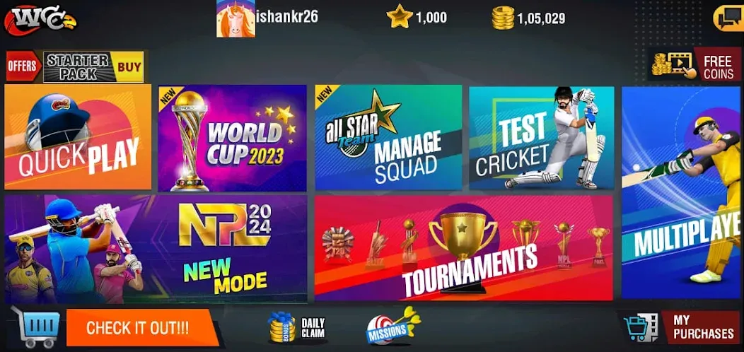 World Cricket Championship 2 (Ворлд Крикет Чемпионшип 2) [МОД: Меню, Бесконечные монеты и Открытые уровни] Screenshot 5