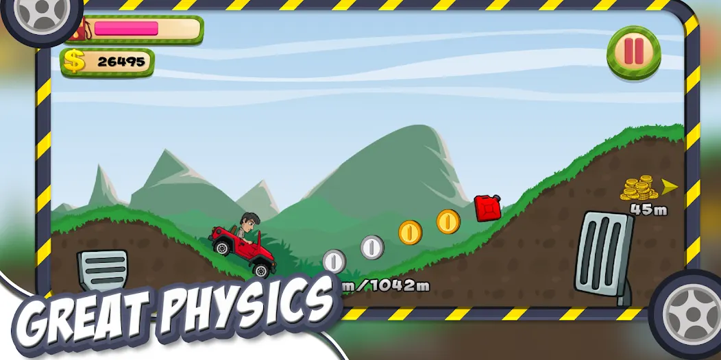 Hill Racing – Offroad Hill Adv (Хилл Рэйсинг) [МОД: Меню, Бесконечные монеты и Открытые уровни] Screenshot 2