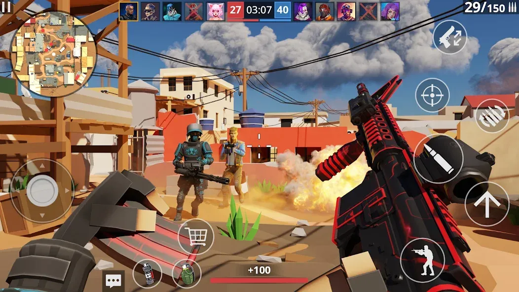 POLYWAR: 3D FPS online shooter (ПОЛИВАР) [МОД: Много монет, Открытые уровни и Мега MOD] Screenshot 1