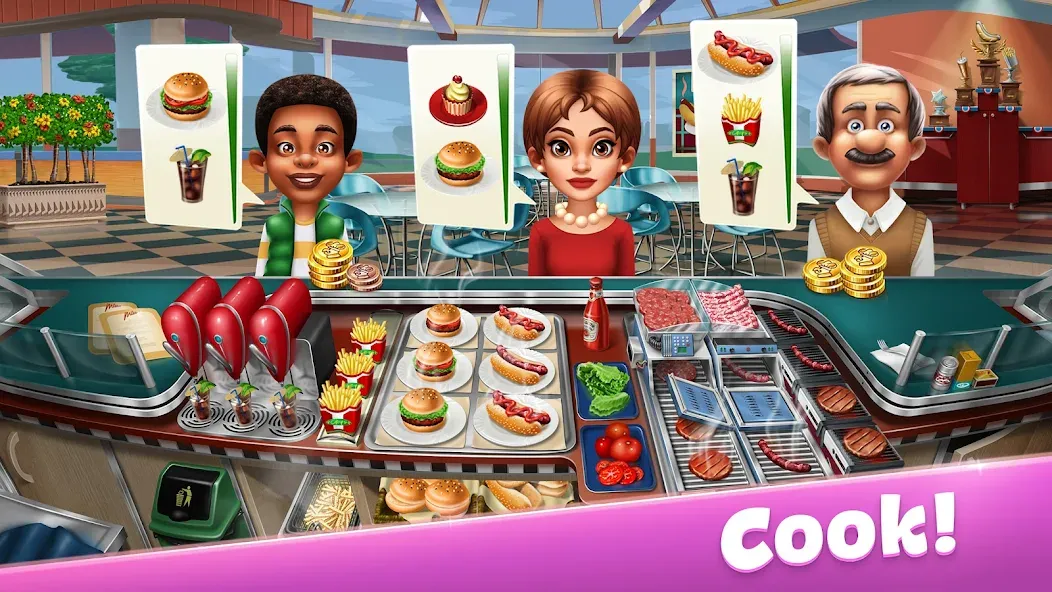 Cooking Fever: Restaurant Game [МОД: Много денег, Монет и Все открыто] Screenshot 1