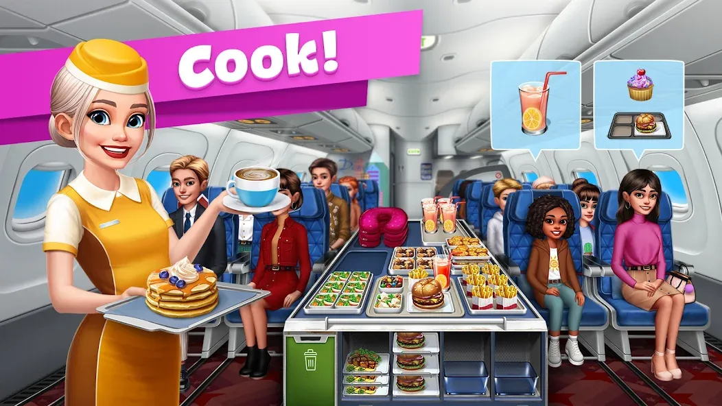 Airplane Chefs - Cooking Game (Эйрплейн Чефз) [МОД: Деньги, Монеты и Меню MOD] Screenshot 1