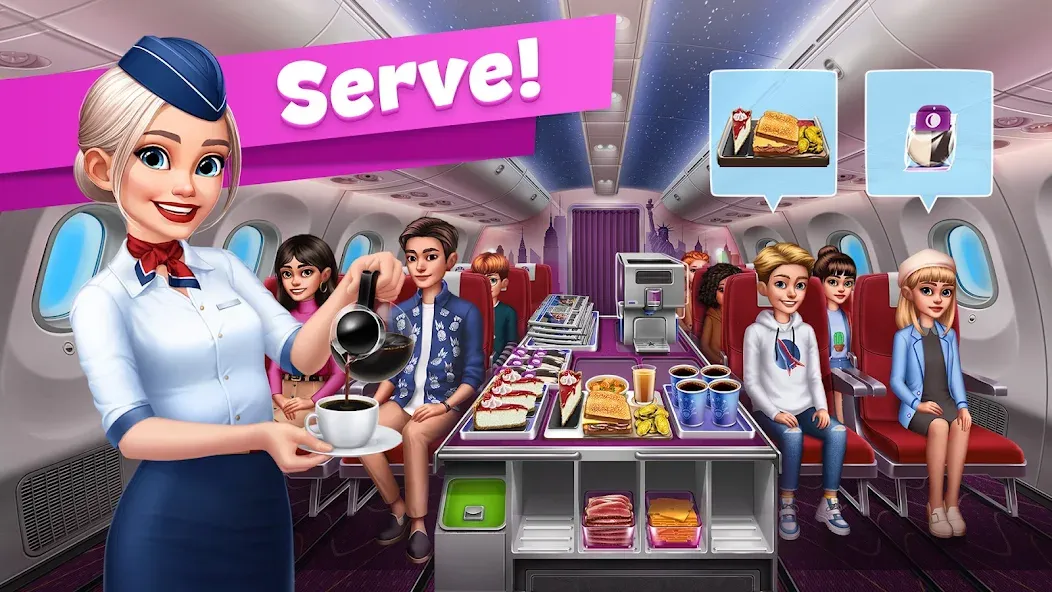 Airplane Chefs - Cooking Game (Эйрплейн Чефз) [МОД: Деньги, Монеты и Меню MOD] Screenshot 3