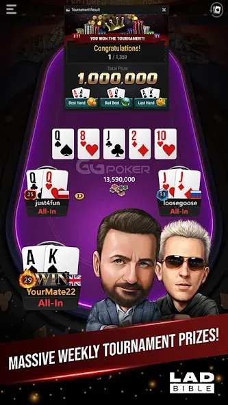 GGPoker UK - Real Online Poker (Покер Великобритания) [МОД: Бесконечные деньги, Монеты и Мега MOD] Screenshot 1