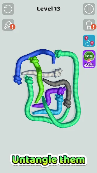 Tangled Snakes (Танглд Снейкс) [МОД: Меню, Бесконечные монеты и Открытые уровни] Screenshot 1