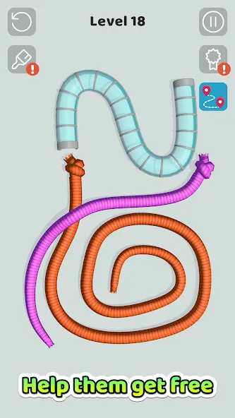 Tangled Snakes (Танглд Снейкс) [МОД: Меню, Бесконечные монеты и Открытые уровни] Screenshot 2