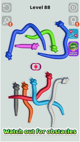 Tangled Snakes (Танглд Снейкс) [МОД: Меню, Бесконечные монеты и Открытые уровни] Screenshot 3