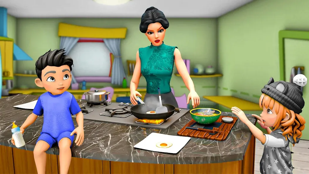 Virtual Mother Simulator 3D (Виртуальные игры богатой материальной жизни) [МОД: Меню, Бесконечные монеты и Открытые уровни] Screenshot 4