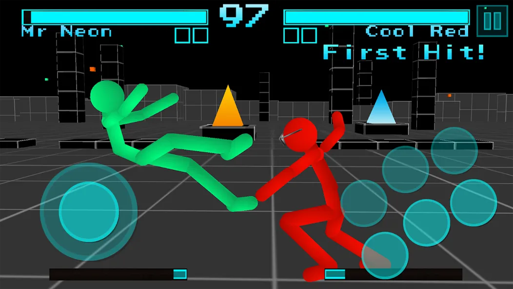 Stickman Fighting Neon Warrior [МОД: Бесконечные деньги, Монеты и Мега MOD] Screenshot 1