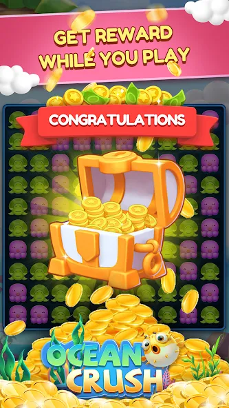 Ocean Crush-Matching Games (Оушен Краш) [МОД: Меню, Бесконечные монеты и Открытые уровни] Screenshot 3
