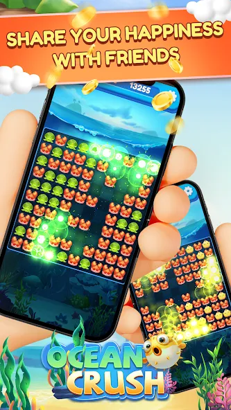 Ocean Crush-Matching Games (Оушен Краш) [МОД: Меню, Бесконечные монеты и Открытые уровни] Screenshot 4