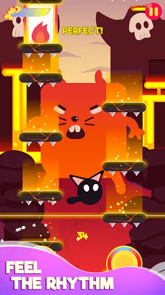Cringe the Cat - Music Game [МОД: Меню, Бесконечные монеты и Открытые уровни] Screenshot 2