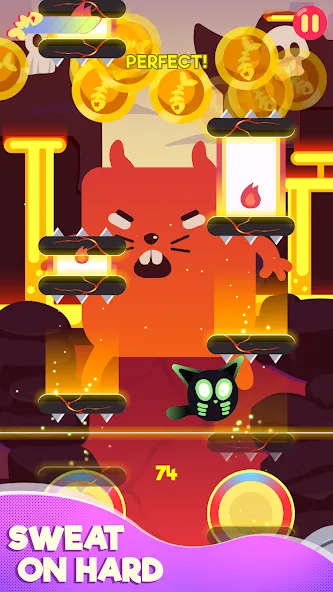 Cringe the Cat - Music Game [МОД: Меню, Бесконечные монеты и Открытые уровни] Screenshot 4