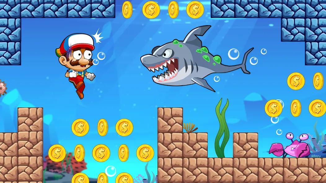 Super Bean Bros: Running Games (Супер Бин Приключение) [МОД: Меню, Бесконечные монеты и Открытые уровни] Screenshot 2