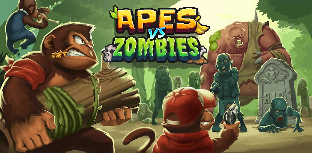 Apes vs. Zombies [МОД: Меню, Бесконечные монеты и Открытые уровни] Screenshot 1