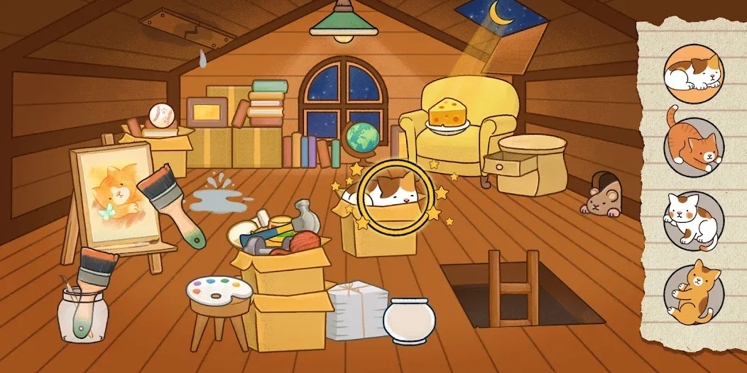 Find Hidden Cats—Detective Mio [МОД: Меню, Бесконечные монеты и Открытые уровни] Screenshot 1