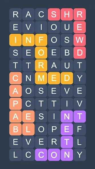 Word Search - Evolution Puzzle [МОД: Меню, Бесконечные монеты и Открытые уровни] Screenshot 2