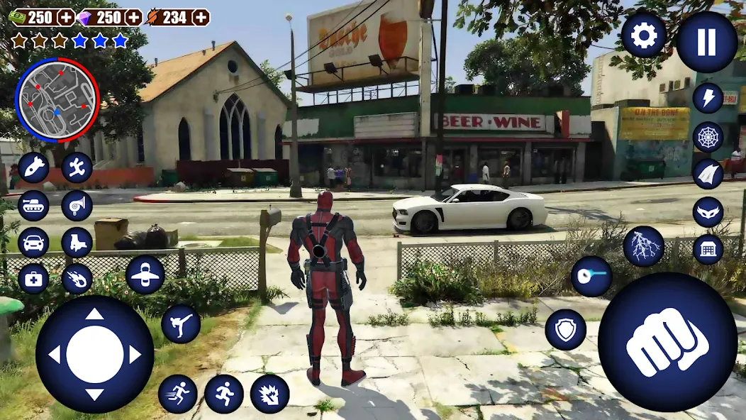 Miami Rope Hero Spider Game [МОД: Бесконечные деньги, Монеты и Мега MOD] Screenshot 1