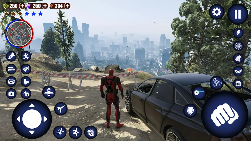 Miami Rope Hero Spider Game [МОД: Бесконечные деньги, Монеты и Мега MOD] Screenshot 3