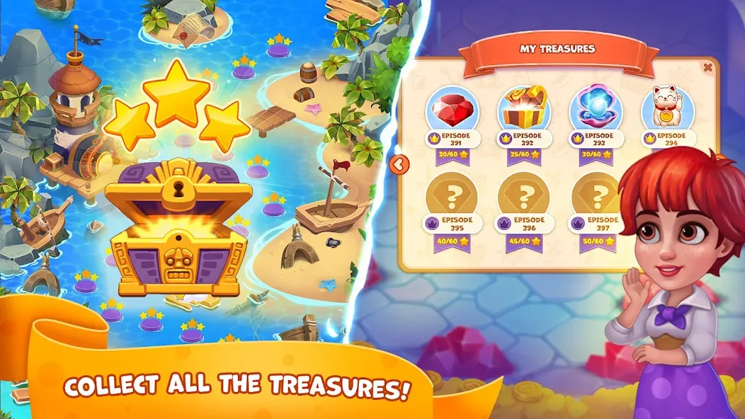 Pirate Treasures: Jewel & Gems [МОД: Бесконечные деньги, Монеты и Мега MOD] Screenshot 4
